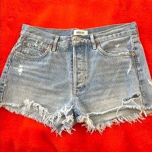 AGOLDE Women's Distressed Denim Shorts - Blue